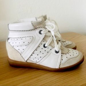 Isabel Marant Bobby White Wedge Sneaker FR 37